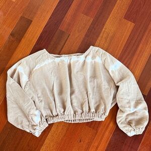 Elegant Beige Women's Crop Top